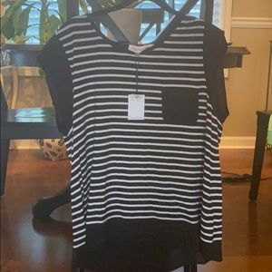 Calvin Klein Black and White Striped top